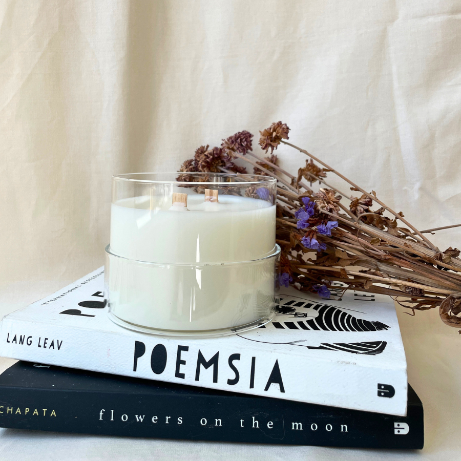 POETRY 12 oz. Double Wood Wick Candle